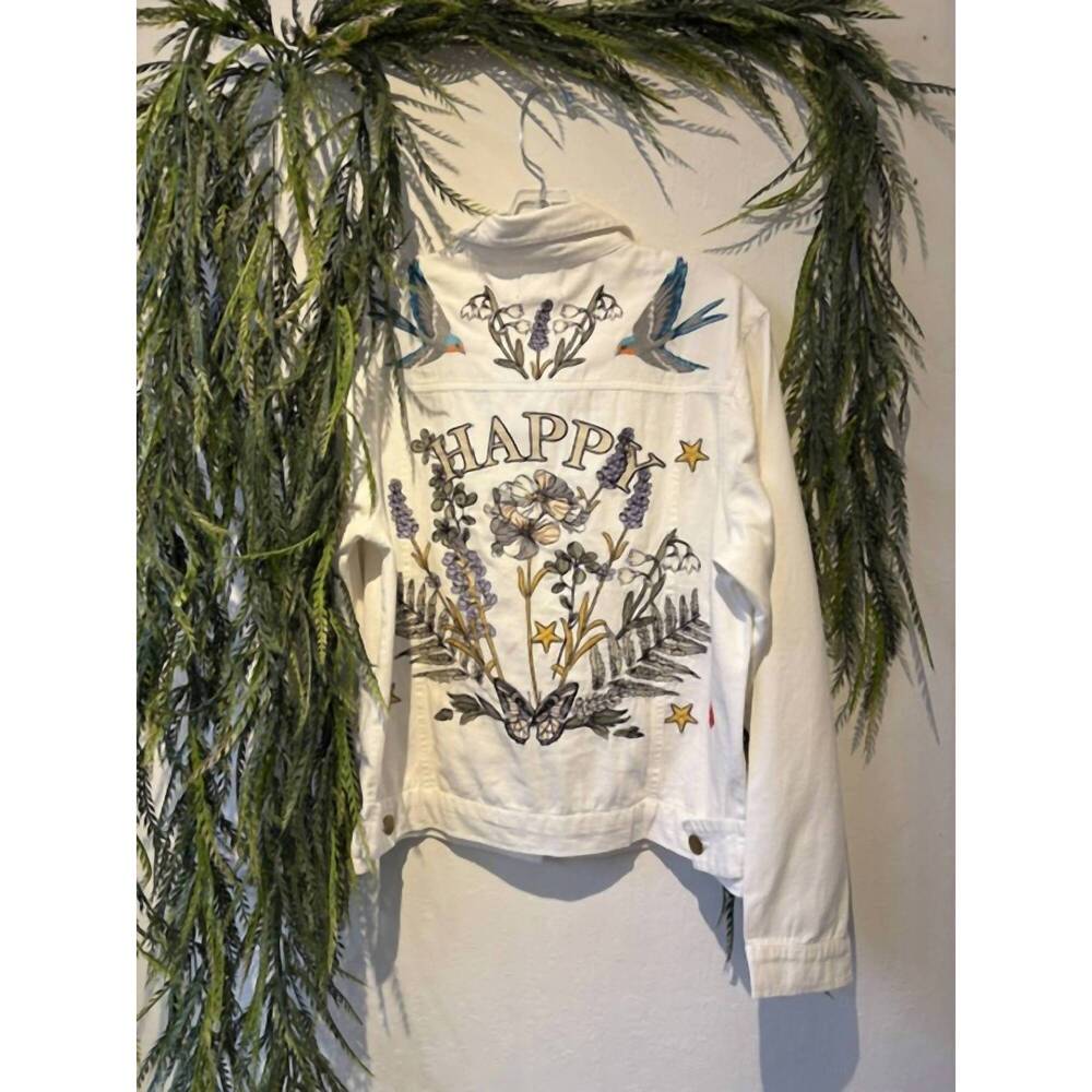 NEW AVANI DEL AMOUR women's embroidered happy jacket